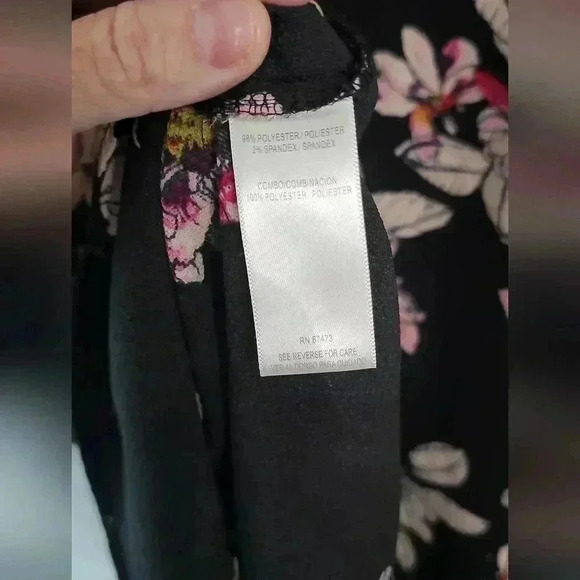 Julian Taylor dress black with floral pattern size 16 - Picture 6 of 6